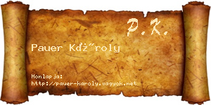 Pauer Károly névjegykártya