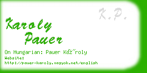karoly pauer business card